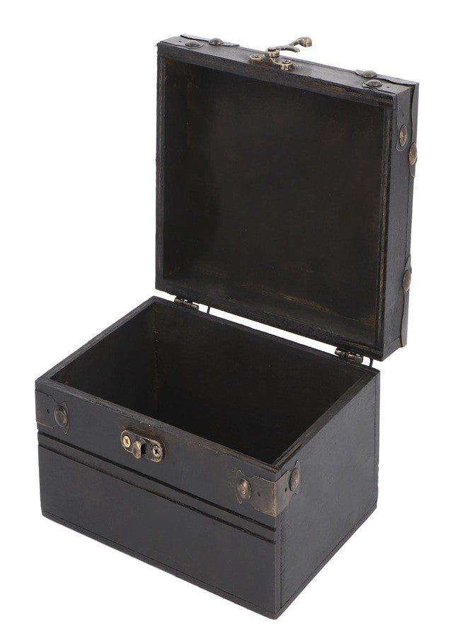 CHEOTIME Vintage Treasure Chest Box, Retro Wooden Jewelry Box Treasure Storage Box Decorative Box Chest Trinket Organizer Antique Gifts for Girls Girlfriend Women Grey - Image 1